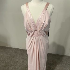 Blush pink, long evening dress. Never worn. Size 14.